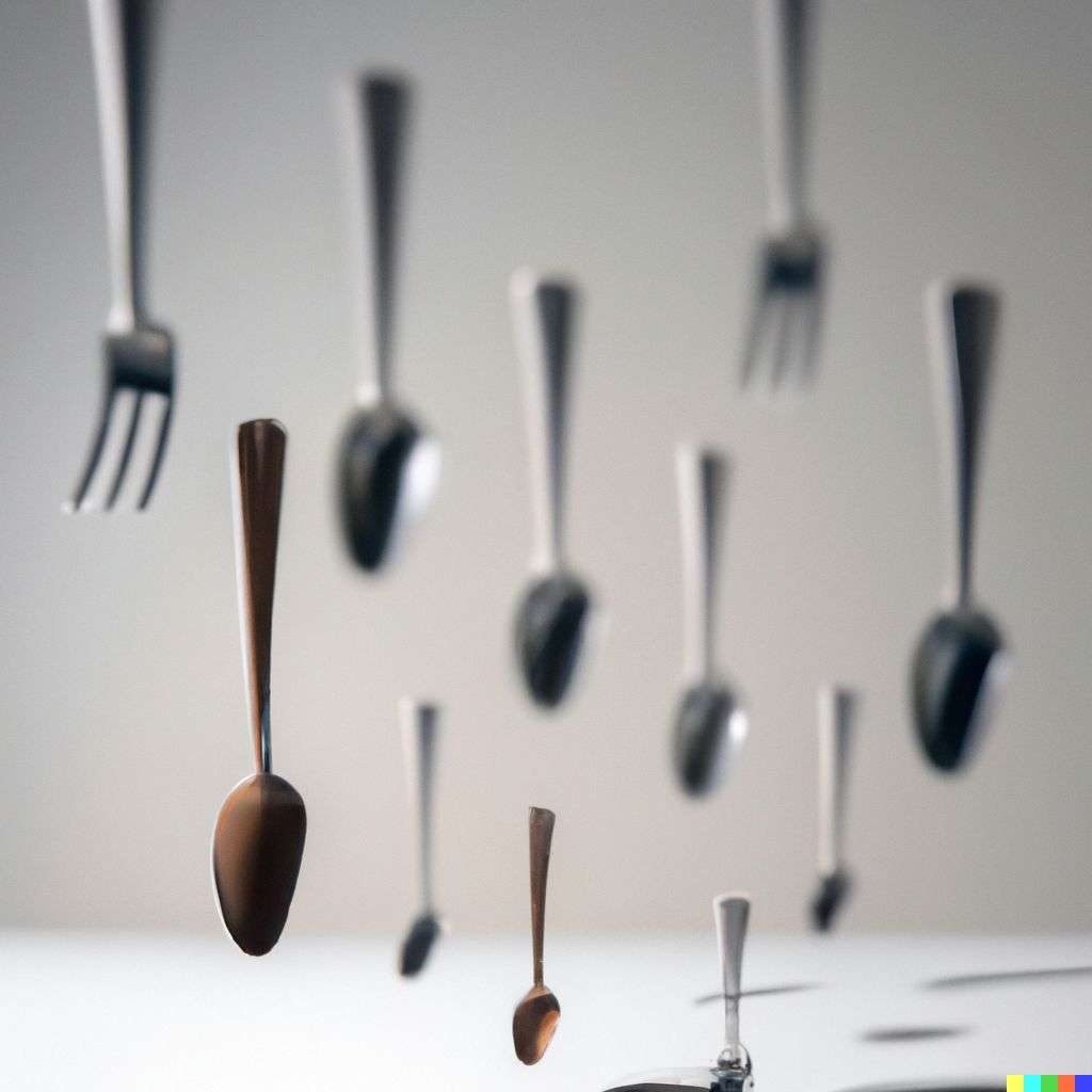 the discovery of gravity made from miniature kitchen utensils